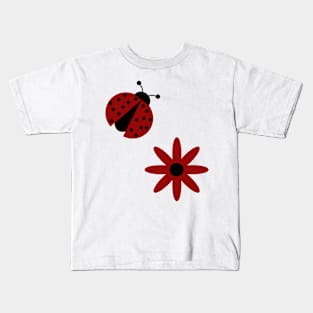 cute ladybug red flower Kids T-Shirt